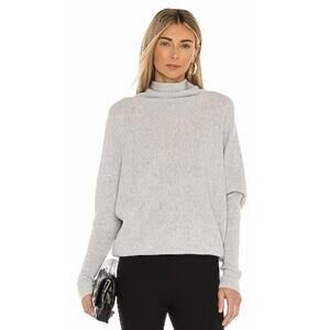 New AllSaints Ridley Funnel Neck Wool Sweater in Arctic Gray Size M